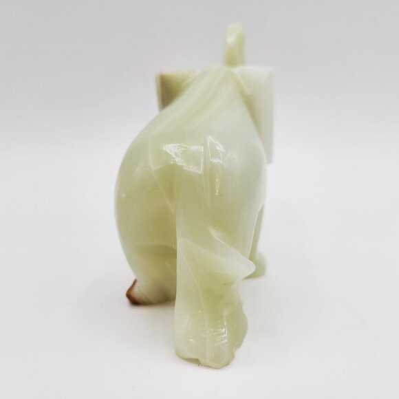 FINAL CLEARANCE Vintage Carved Stone Onyx Elephant Figurine Trunk Up Good Luck - Picture 9 of 12